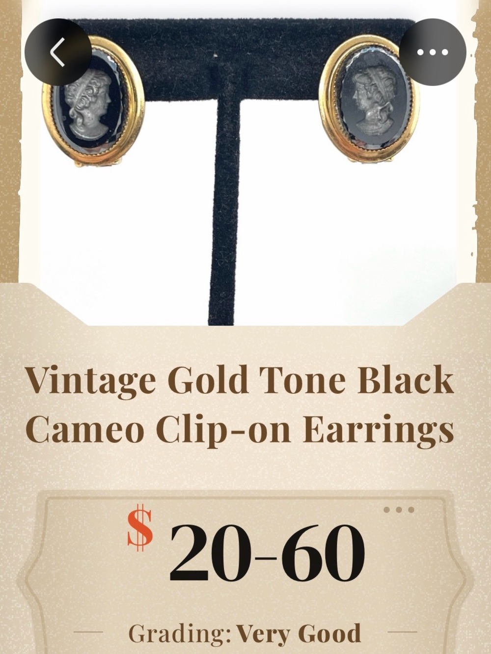 Vintage Cameo Clip-on Earrings